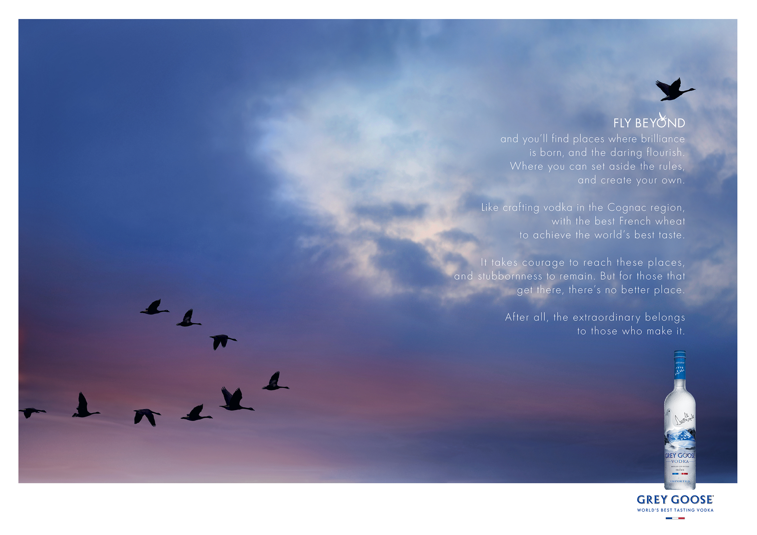 Grey Goose - Fly Beyond - manifesto print execution